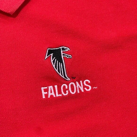 Vintage Antigua Sport Atlanta Falcons Polo Shirt Men's Size XL Pique Cotton Red - Picture 6 of 8